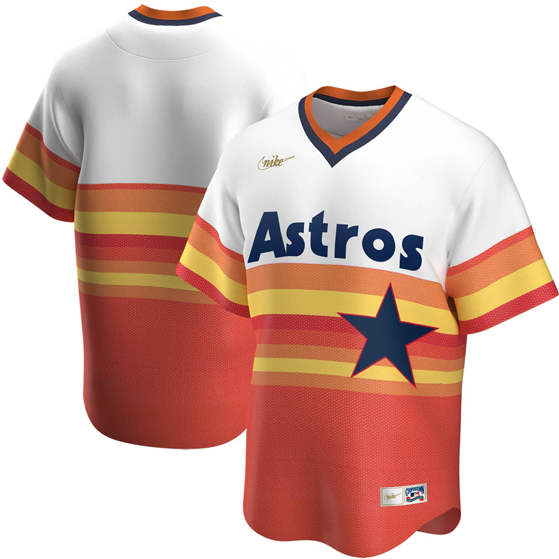 2020 MLB Men Houston Astros Nike White Home Cooperstown Collection Team Jersey 1->customized mlb jersey->Custom Jersey